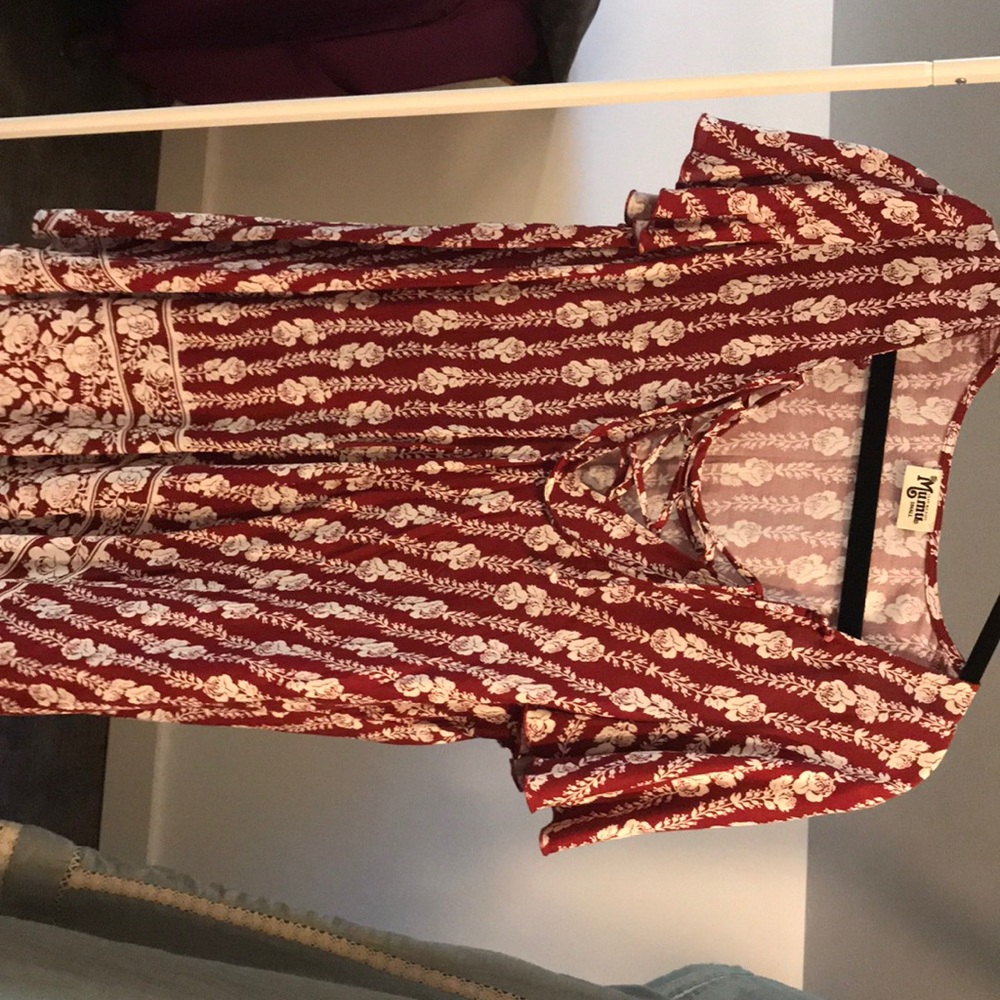 Show Me Your Mumu red lace up floral dress